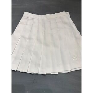 Reebok Tennis Skirt Womens 6 White Good Vintage Pleated Embroidered Logo Mini